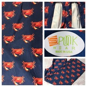 Spunk Wear Crab Lovers Stretch Beach Pnts Blue Red